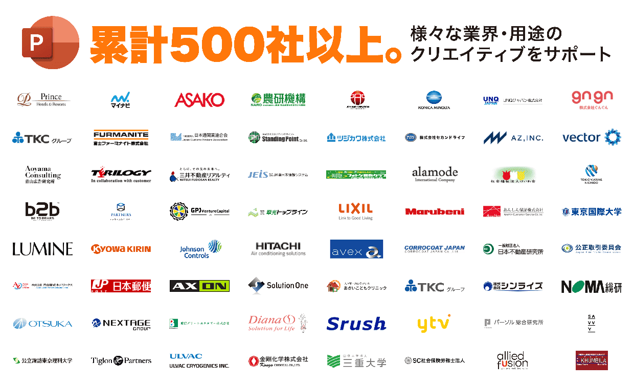 累計500社以上！様々な業界・用途のクリエイティブをサポート